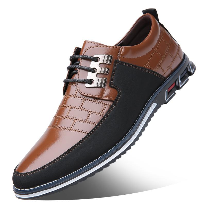 Men's No-Stripe Oxford Derby Orthopedic Leather Shoes