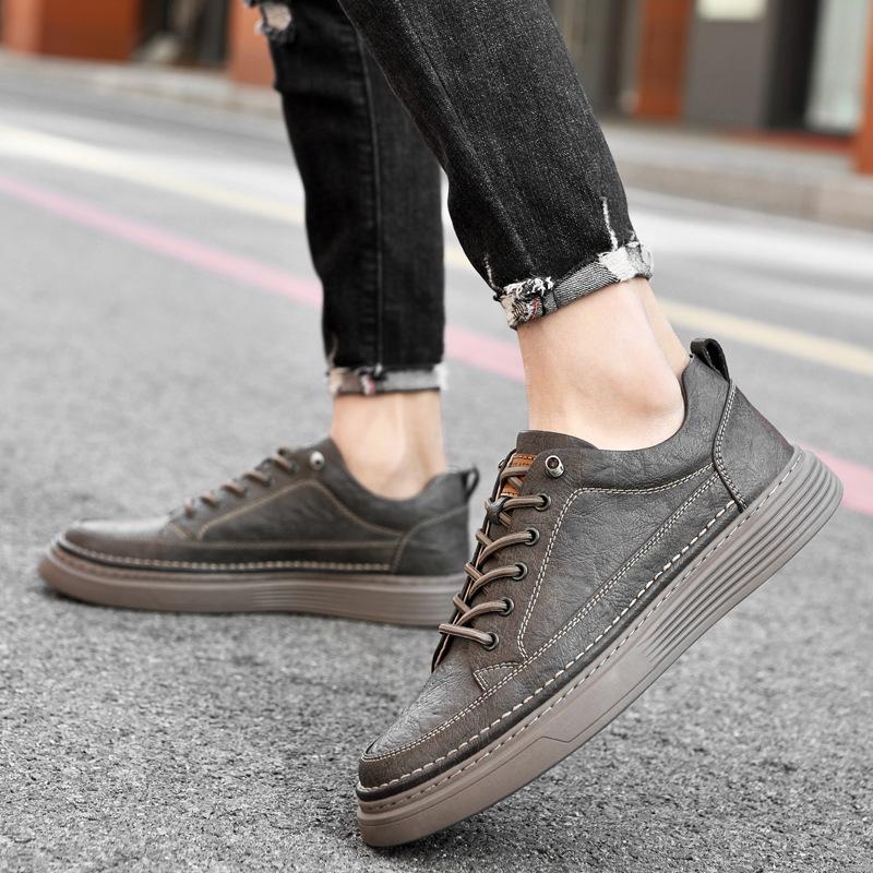 Men's fashion handmade slip on comfortable leather casual shoes