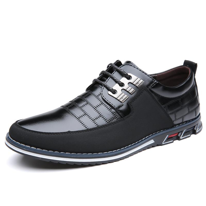 Men's No-Stripe Oxford Derby Orthopedic Leather Shoes