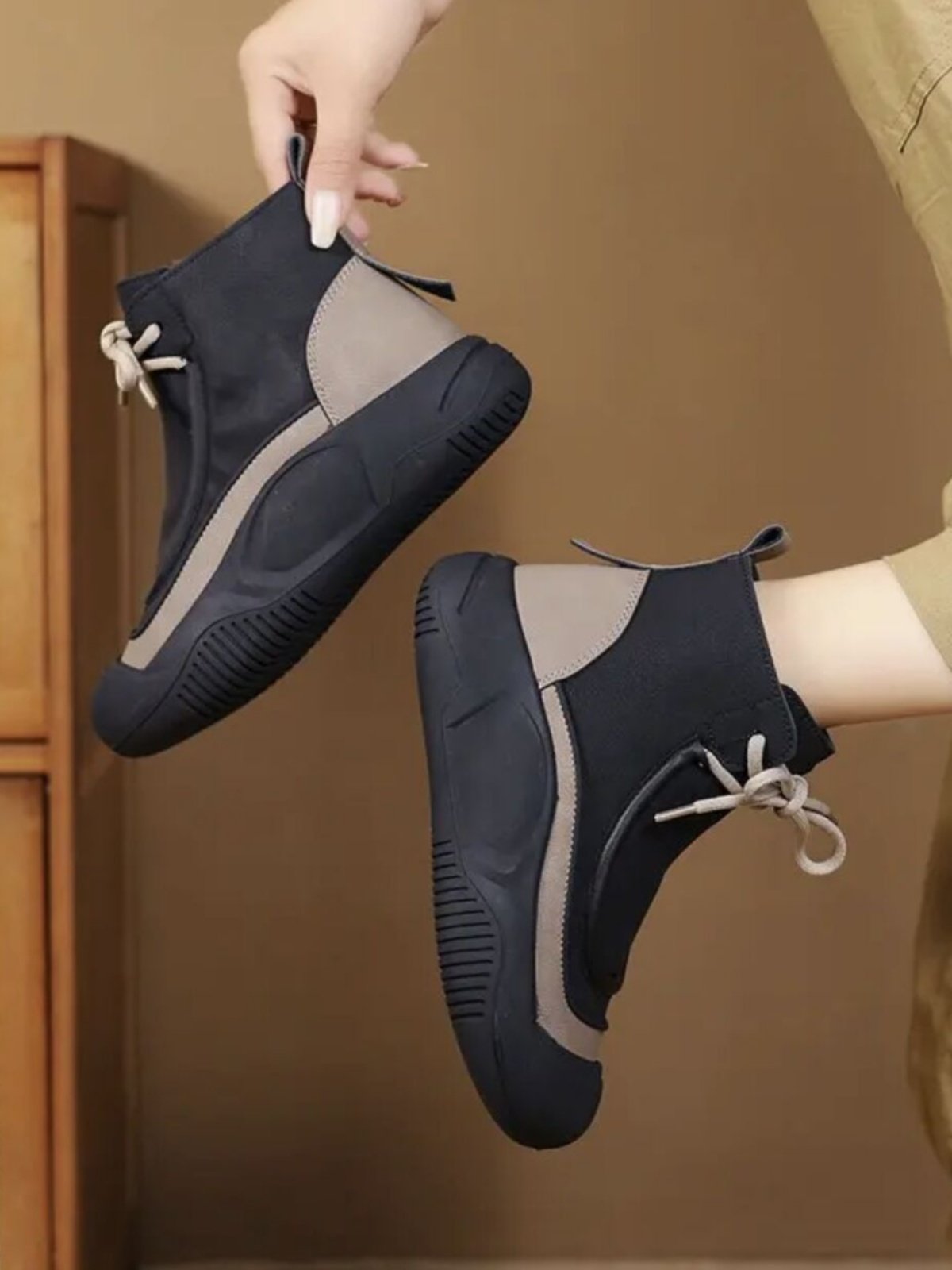 Women's color-block casual orthopedic booties