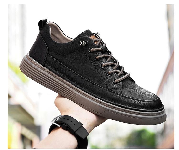 Men's fashion handmade slip on comfortable leather casual shoes