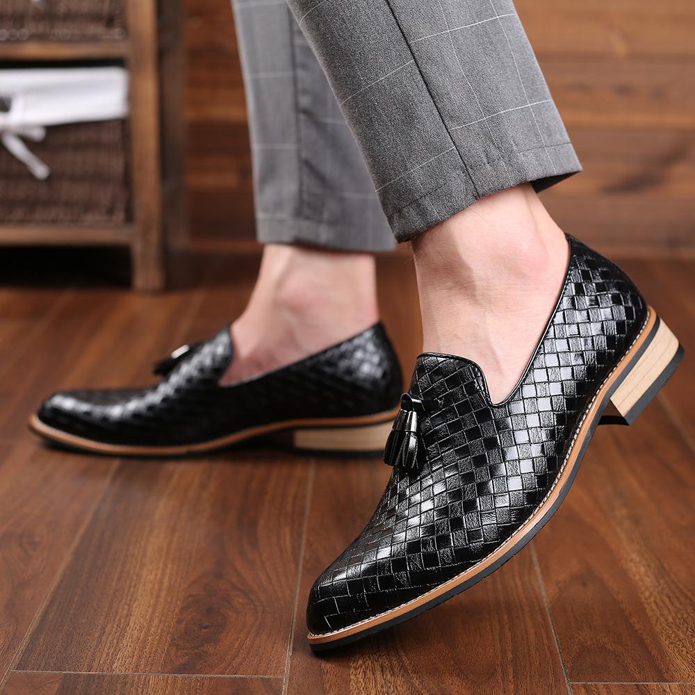 Men's Formal Business Leather Shoes Wedding Party Shoes Slip On Loafer