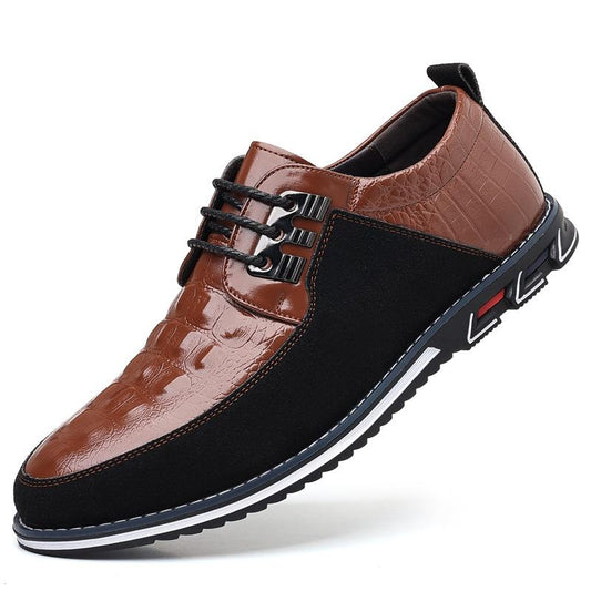 Crocodile texture leather fashion business casual shoes