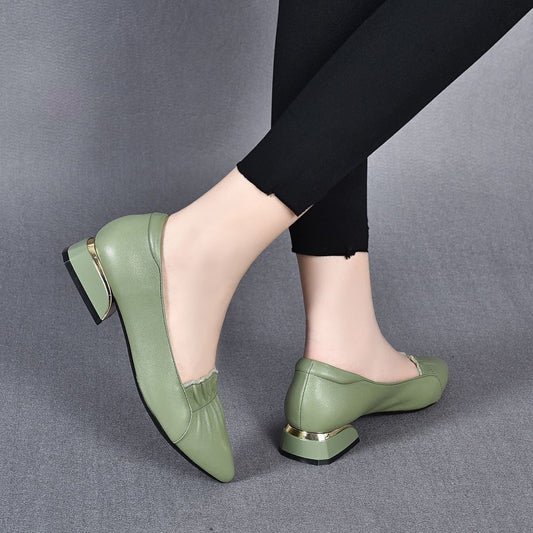 New women's soft low-heeled shoes
