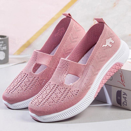 Slip on mesh breathable casual non-slip soft-soled walking sneakers