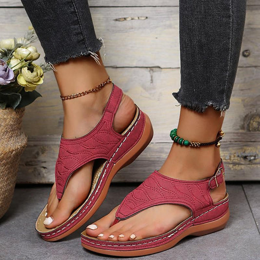 Romanesque buckle-strap sandals